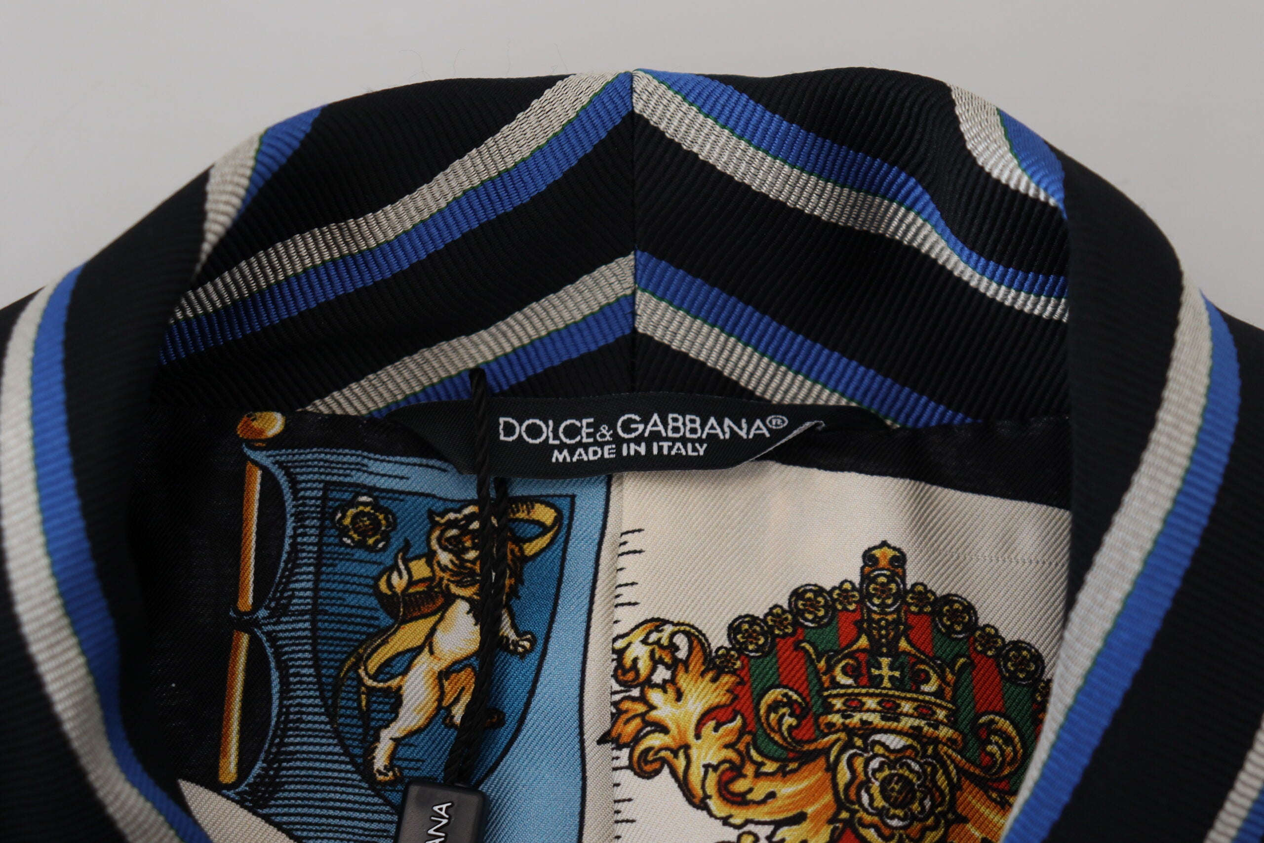 Dolce & Gabbana Black Blue Martini Printed Lining Robe -   -  Dolce & Gabbana.