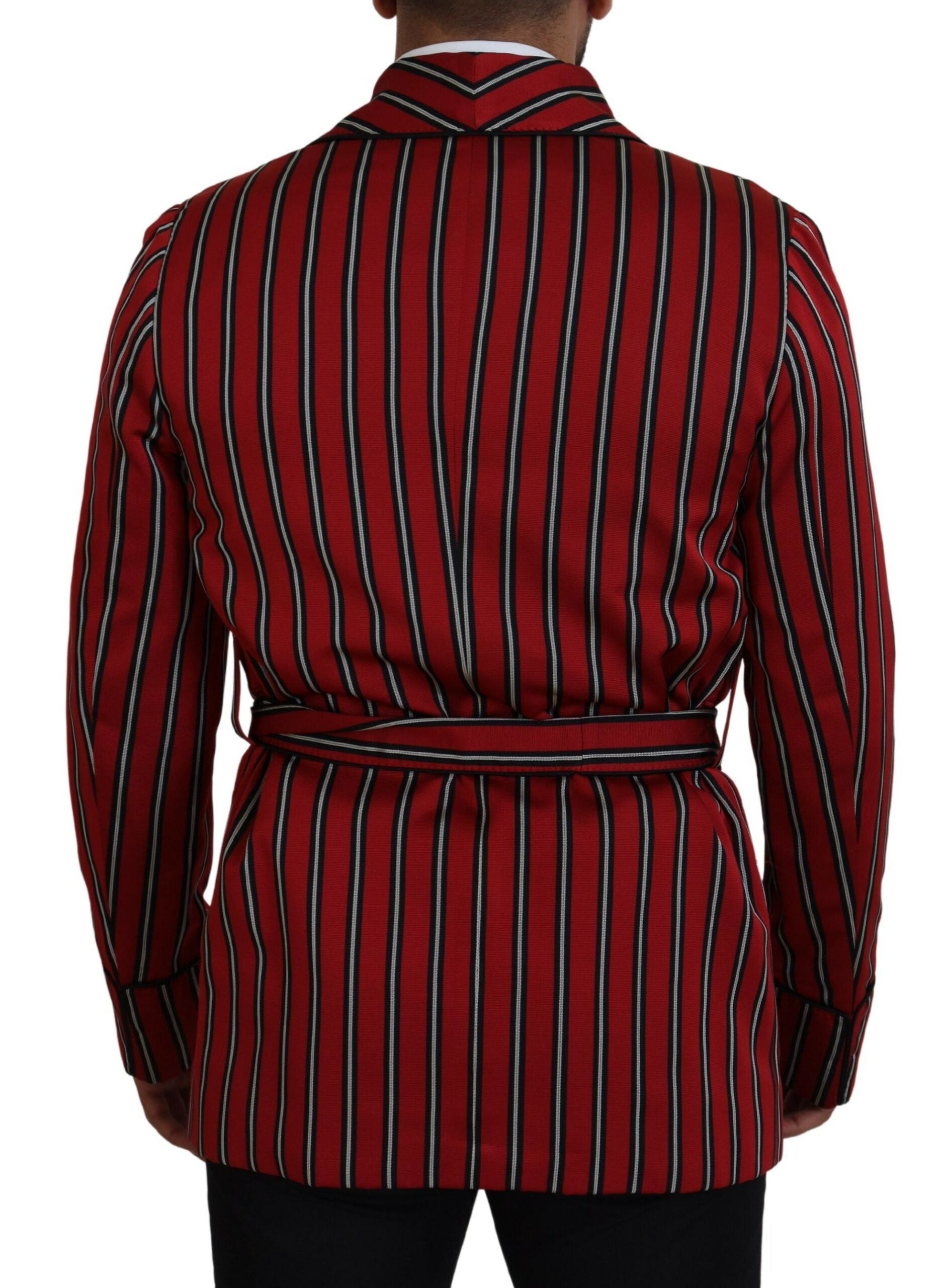 Dolce & Gabbana Red Striped Martini Printed Lining Robe -   -  Dolce & Gabbana.