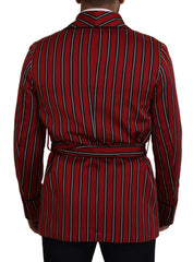 Dolce & Gabbana Red Striped Martini Printed Lining Robe -   -  Dolce & Gabbana.