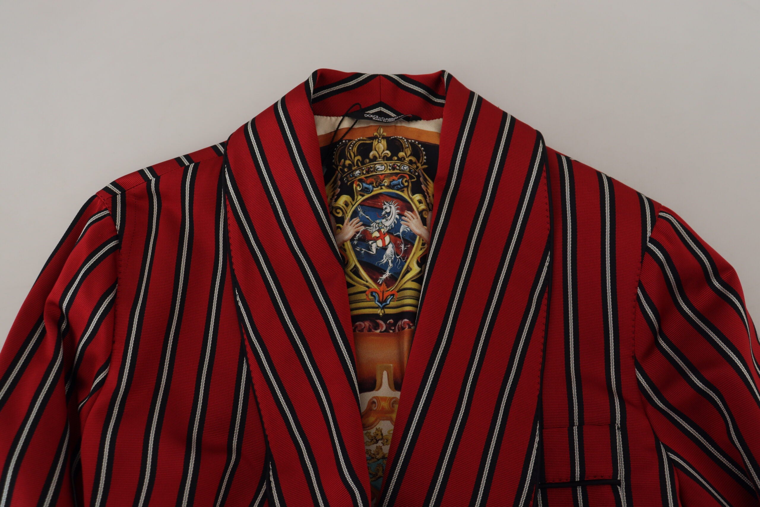 Dolce & Gabbana Red Striped Martini Printed Lining Robe -   -  Dolce & Gabbana.