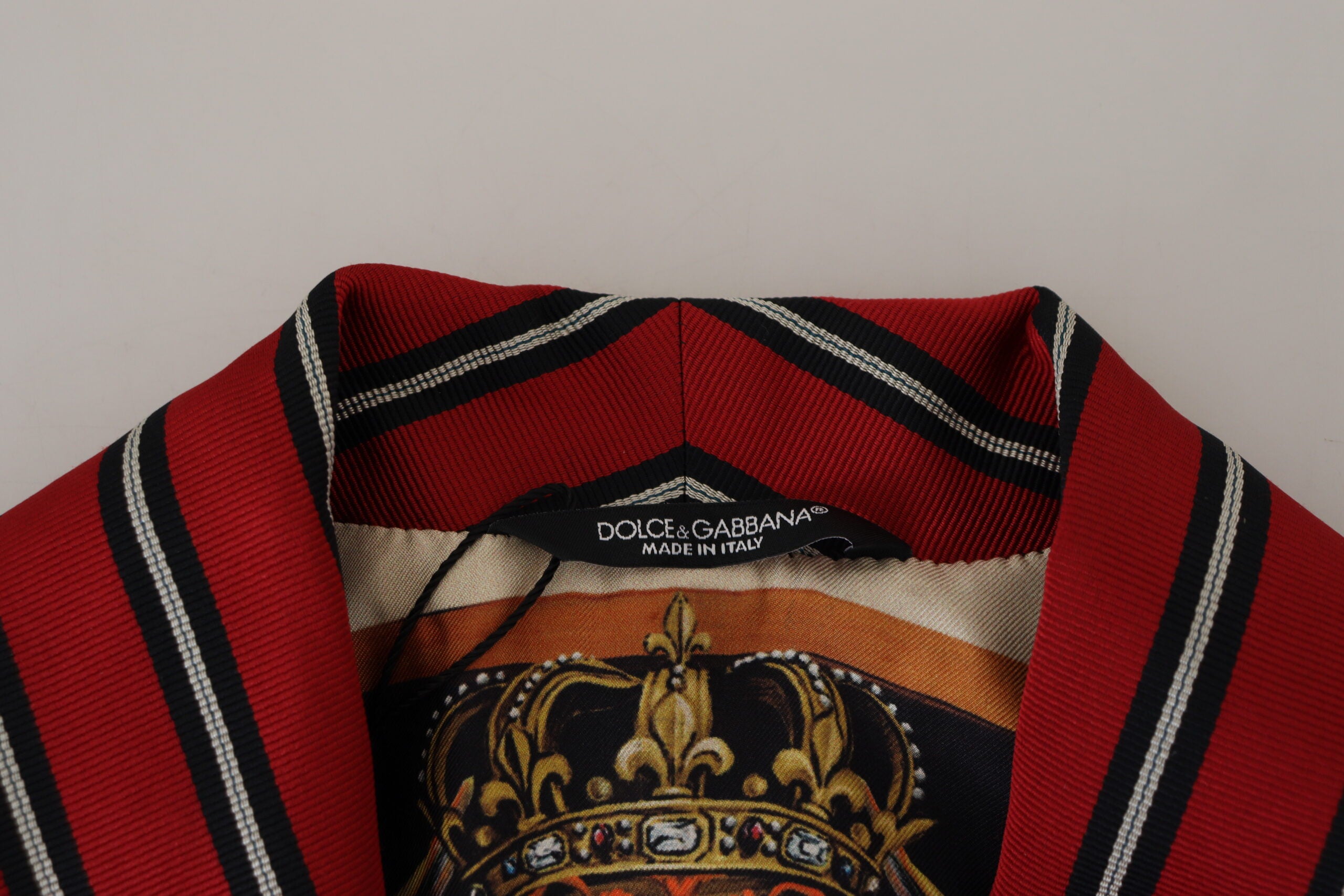 Dolce & Gabbana Red Striped Martini Printed Lining Robe -   -  Dolce & Gabbana.
