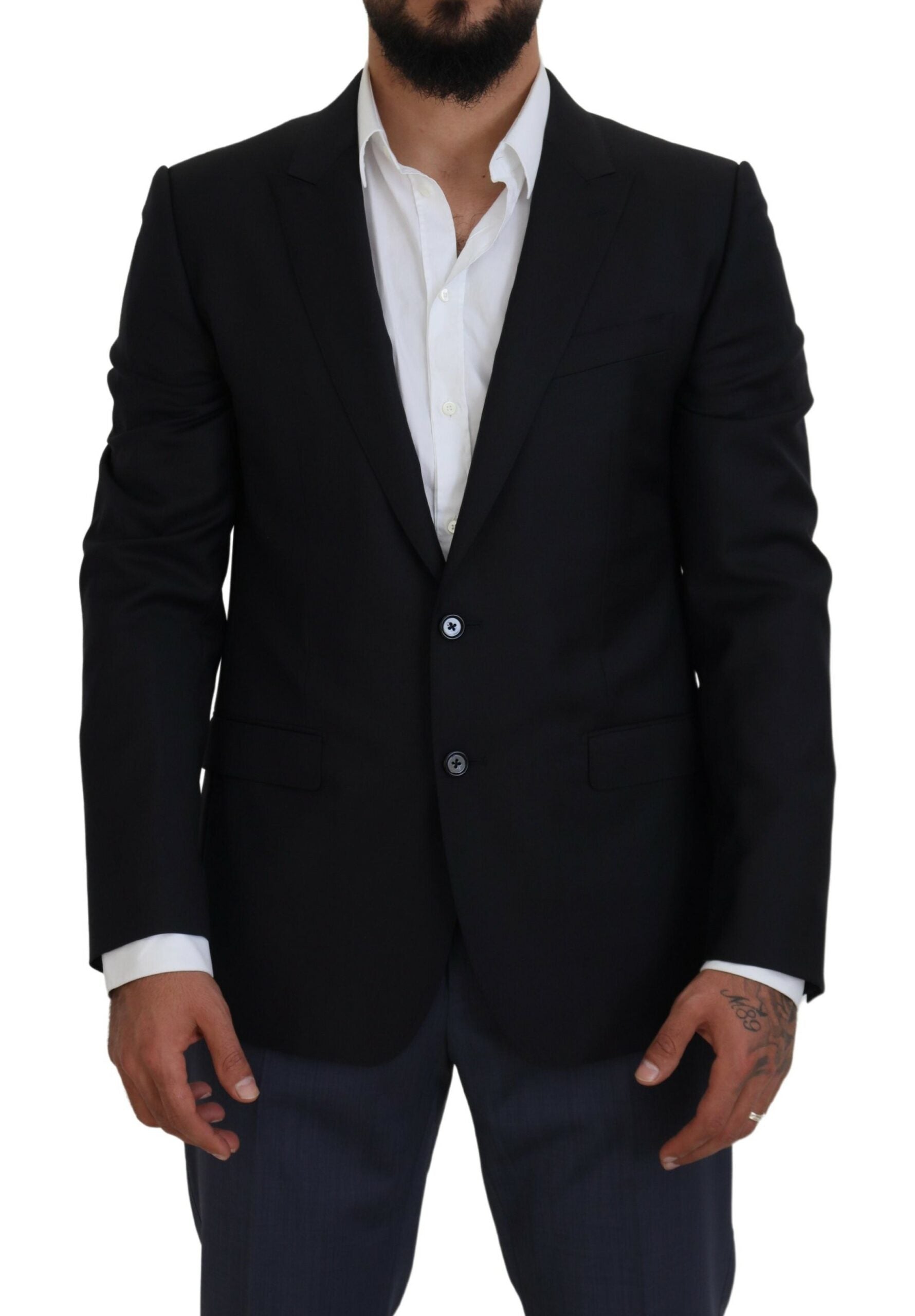 Dolce & Gabbana Dark Blue Coat Jacket Martini Blazer -   -  Dolce & Gabbana.