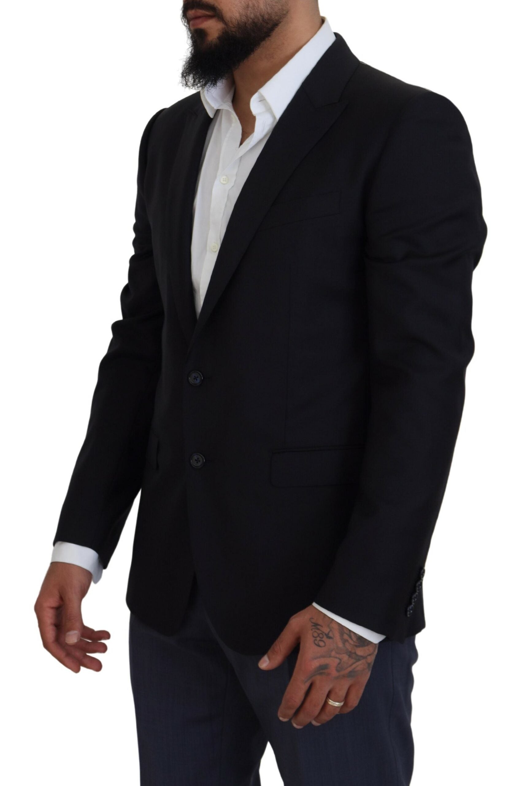 Dolce & Gabbana Dark Blue Coat Jacket Martini Blazer -   -  Dolce & Gabbana.
