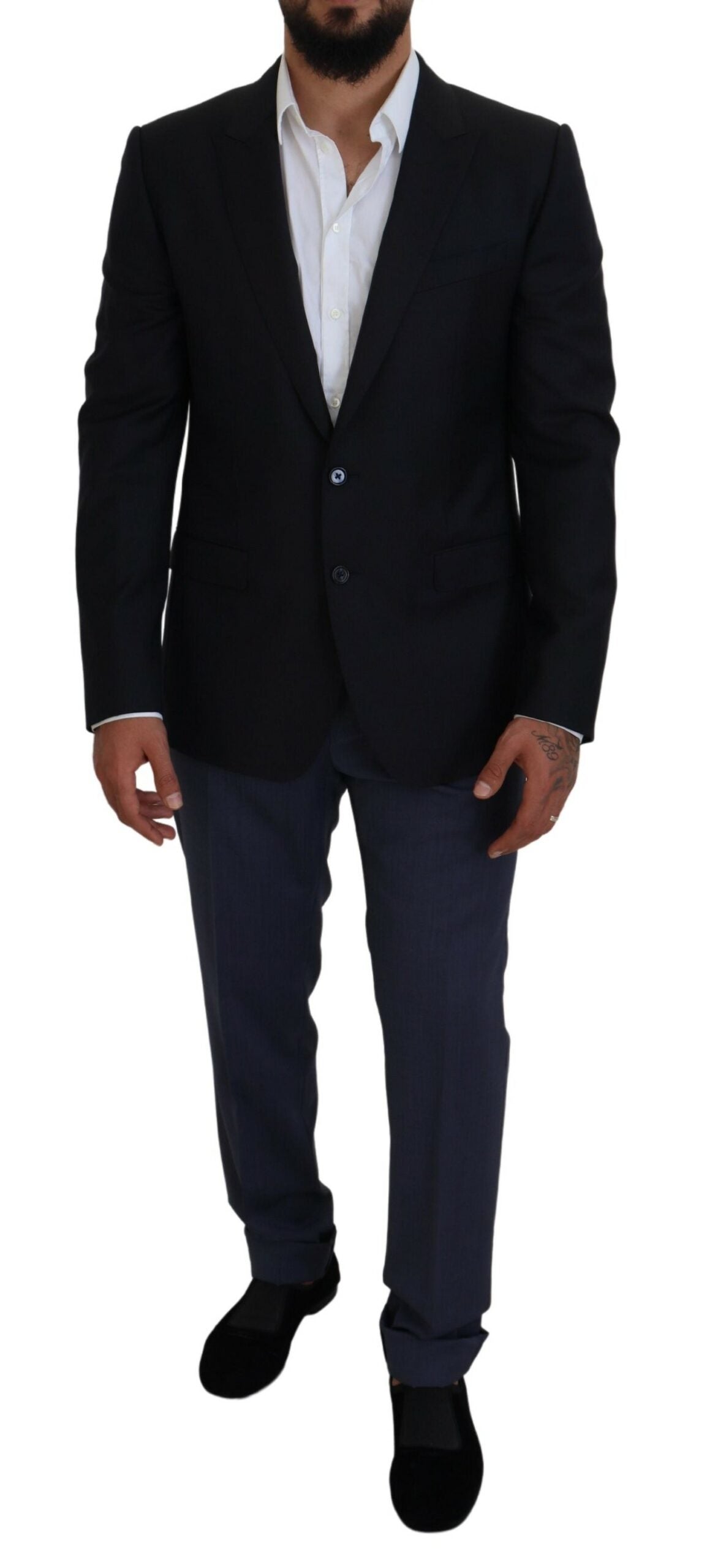 Dolce & Gabbana Dark Blue Coat Jacket Martini Blazer -   -  Dolce & Gabbana.
