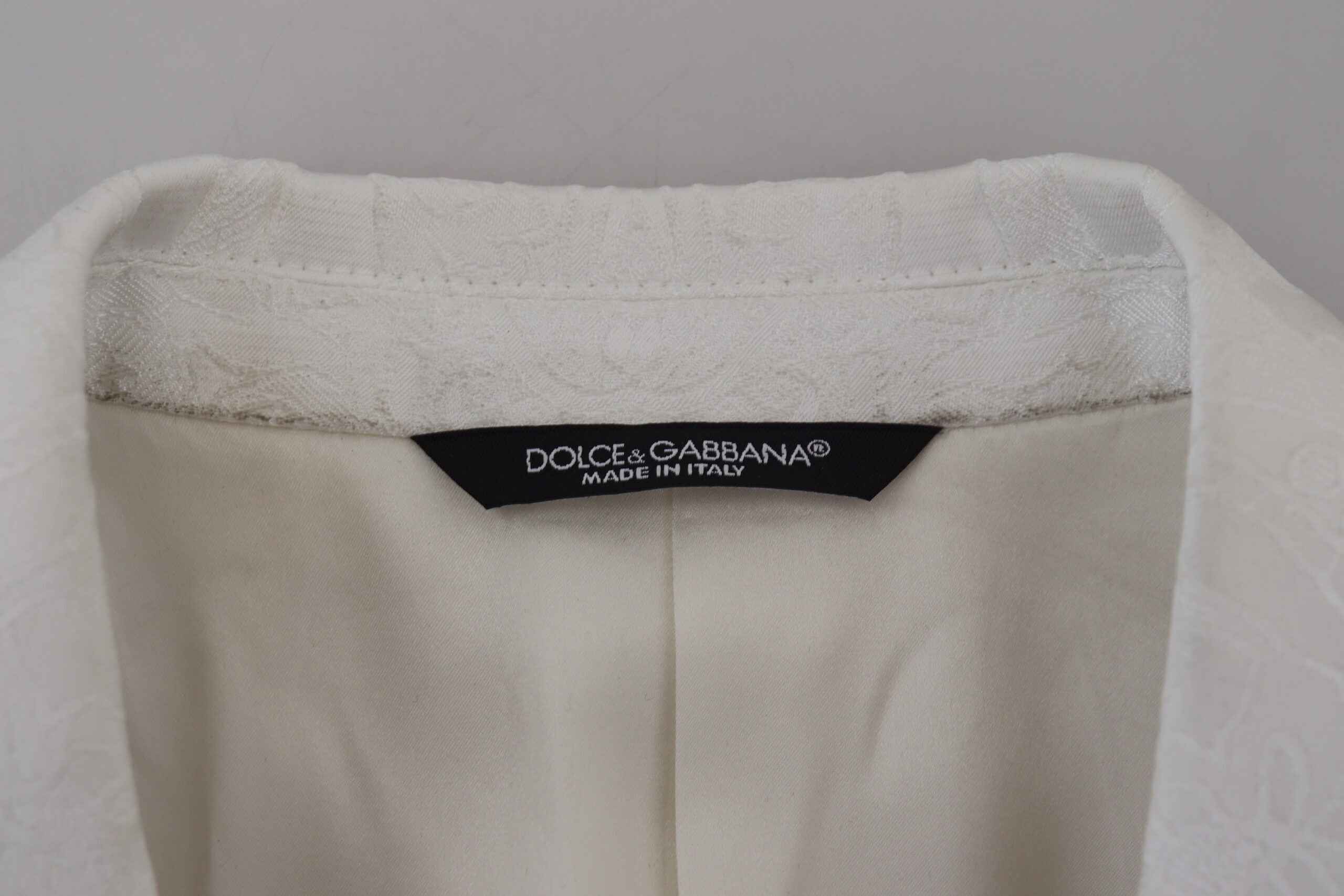 Dolce & Gabbana White Floral Brocade Trench Coat Jacket -   -  Dolce & Gabbana.