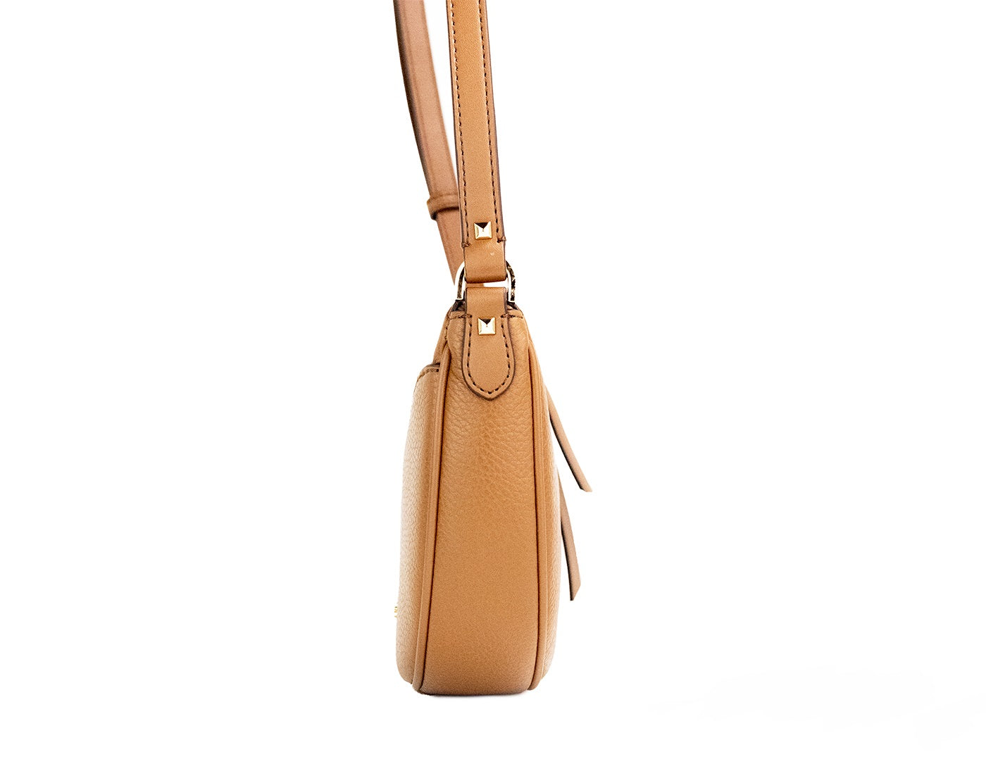 Michael Kors Dover Small Luggage Pebbled Leather Half Moon Crossbody Bag Purse -  Luxury Cross Body Bag for Women -  Michael Kors.
