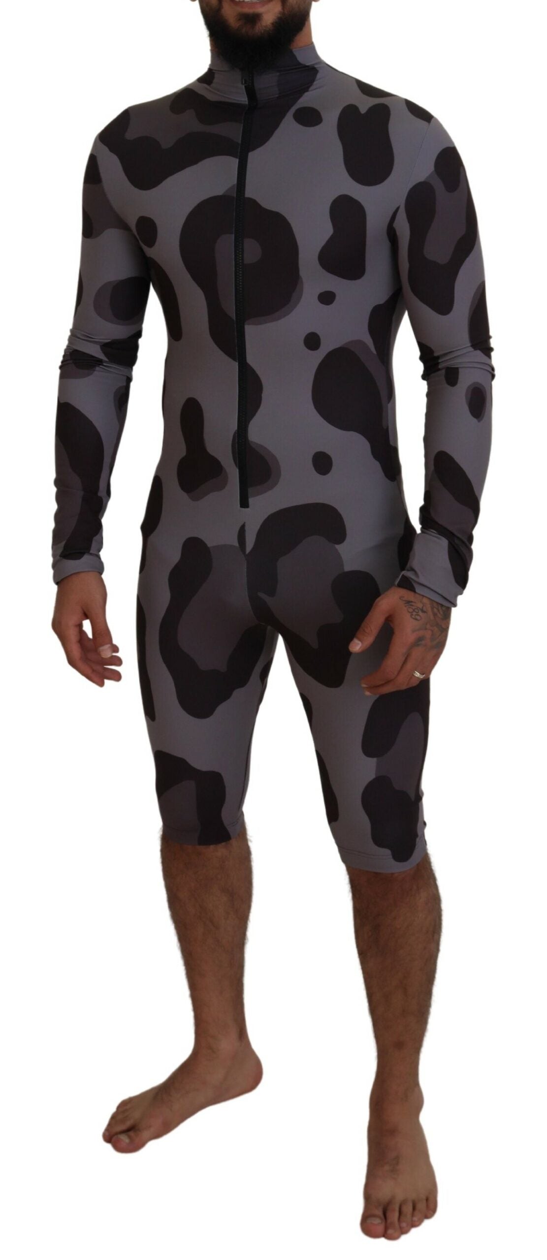 Dolce & Gabbana Gray Patterned Polyester Wetsuit Swimwear -   -  Dolce & Gabbana.