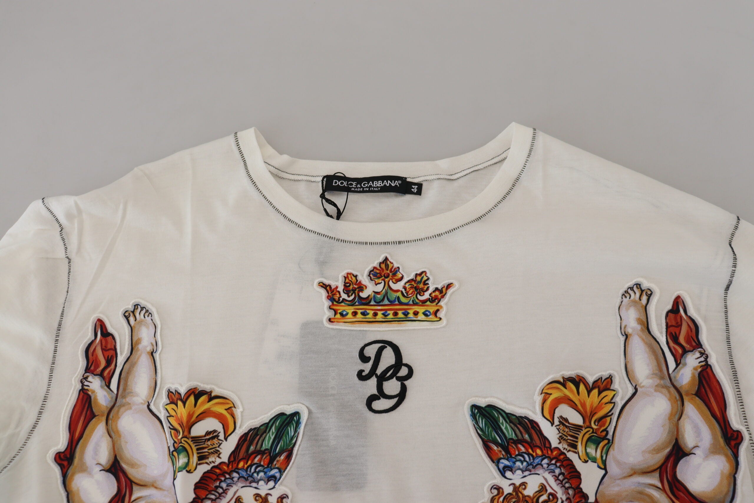 Dolce & Gabbana White Printed Short Sleeves Men T-shirt -   -  Dolce & Gabbana.