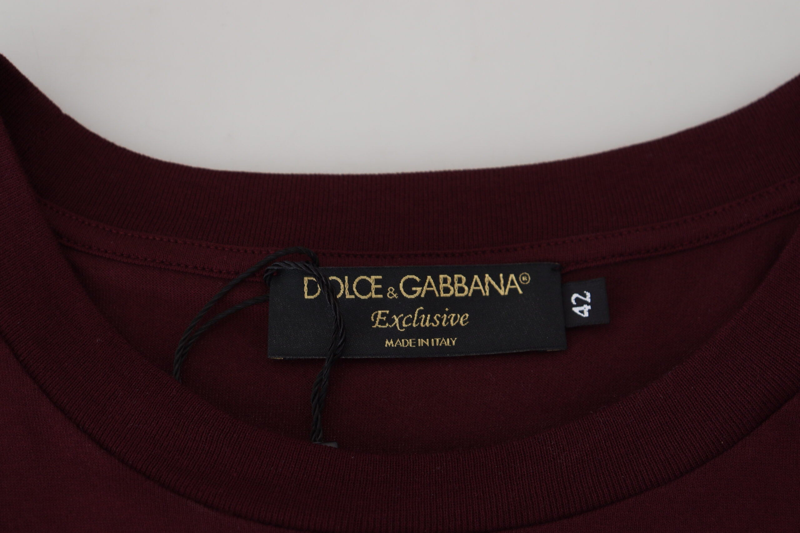 Dolce & Gabbana Maroon Printed Short Sleeves Men T-shirt -   -  Dolce & Gabbana.