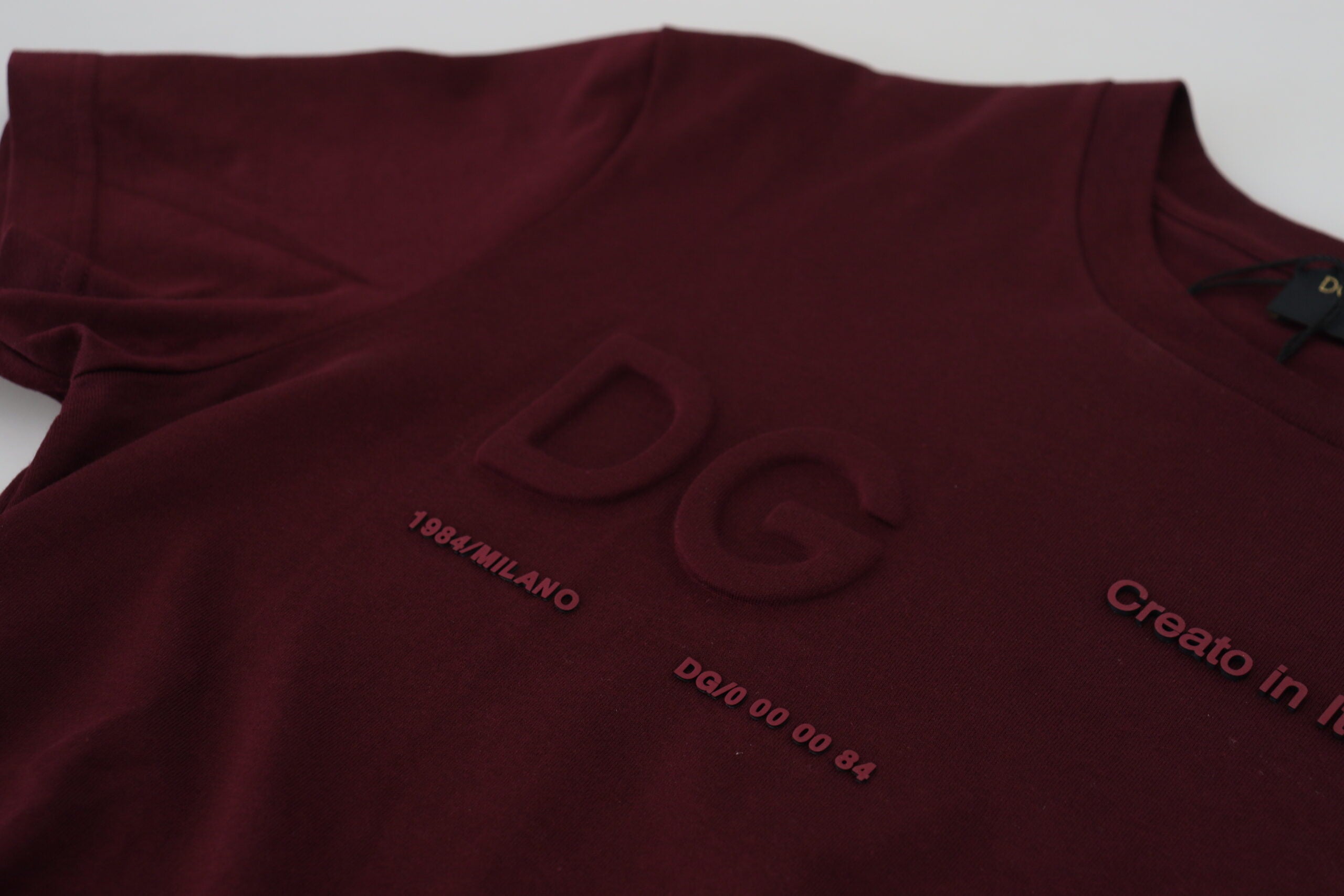 Dolce & Gabbana Maroon Printed Short Sleeves Men T-shirt -   -  Dolce & Gabbana.