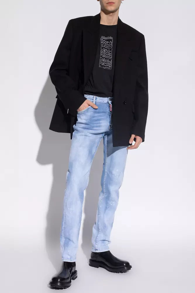 Dsquared² Light Blue Cotton Men Jeans -   -  Dsquared².