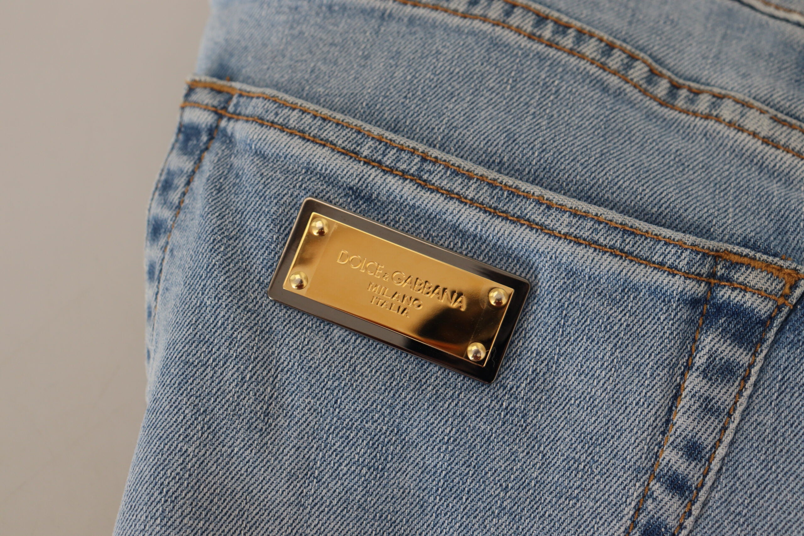 Dolce & Gabbana Blue Wash Slim Fit Cotton Denim Jeans -   -  Dolce & Gabbana.