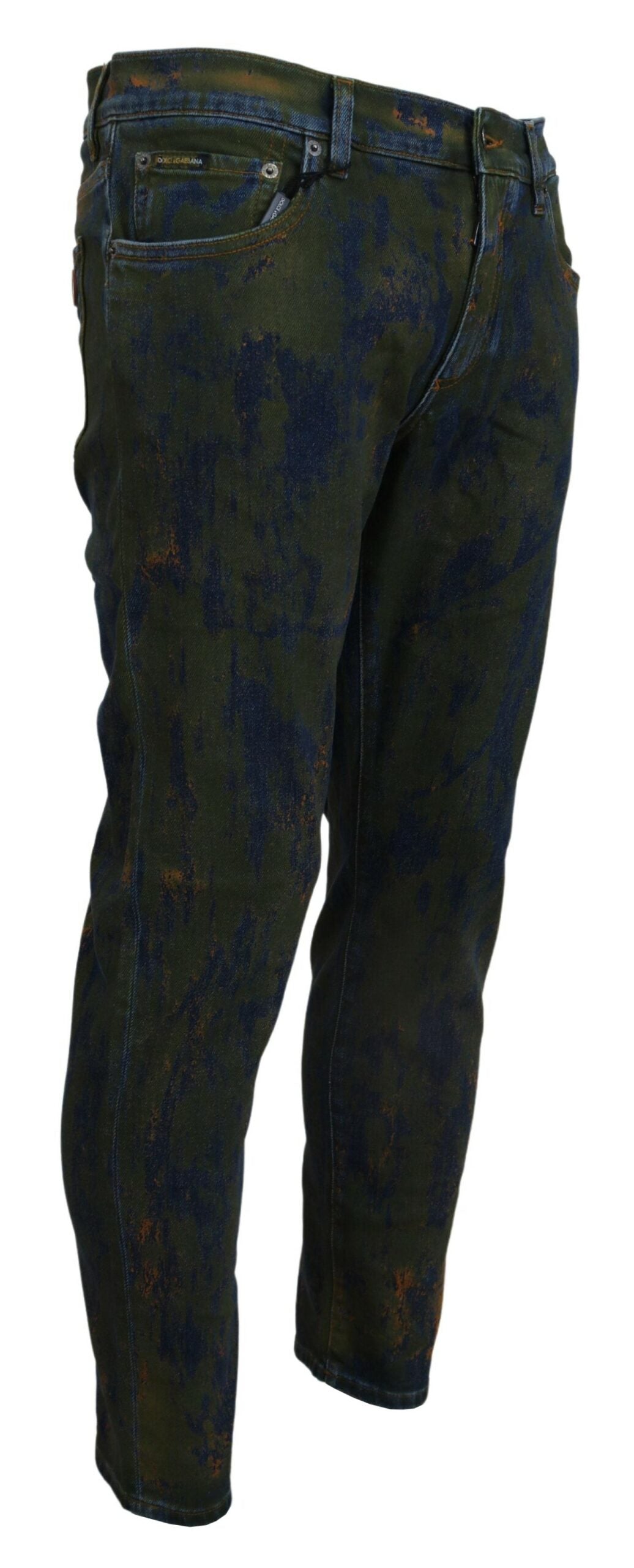 Dolce & Gabbana Blue Green Skinny Cotton Denim Jeans -   -  Dolce & Gabbana.