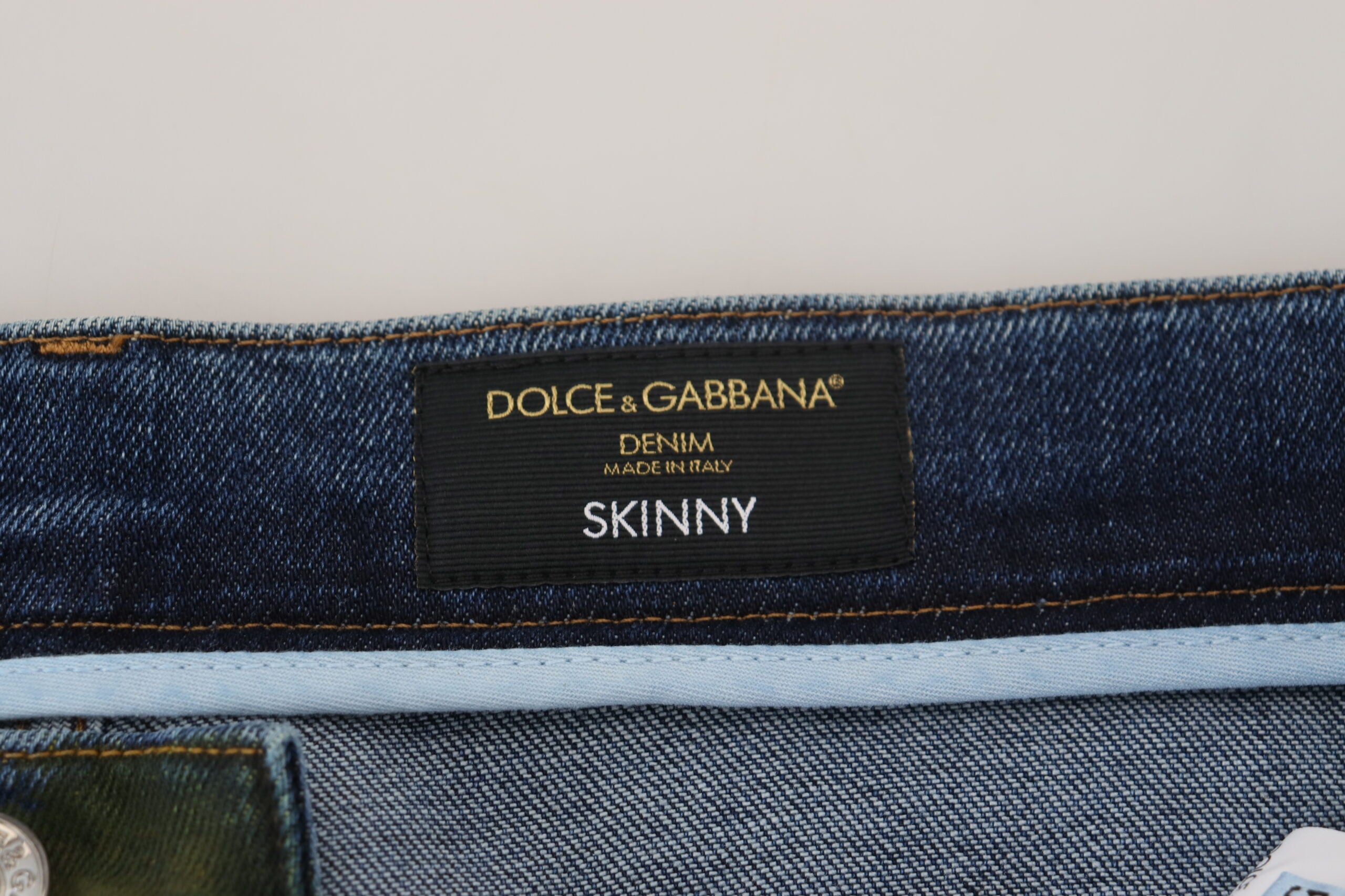 Dolce & Gabbana Blue Green Skinny Cotton Denim Jeans -   -  Dolce & Gabbana.