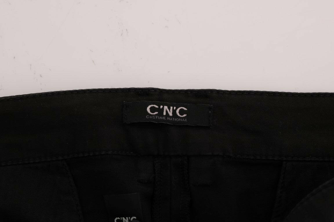 Costume National Black Slim Fit Cotton Stretch Pants -   -  Costume National.