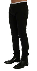 GF Ferre Black Cotton Stretch Chinos Pants -   -  GF Ferre.