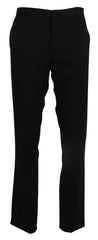 Dolce & Gabbana Black Wool Stretch Dress Formal Slim Fit Pant -   -  Dolce & Gabbana.
