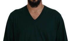 Dolce & Gabbana Green Cashmere V-neck Pullover Sweater -   -  Dolce & Gabbana.