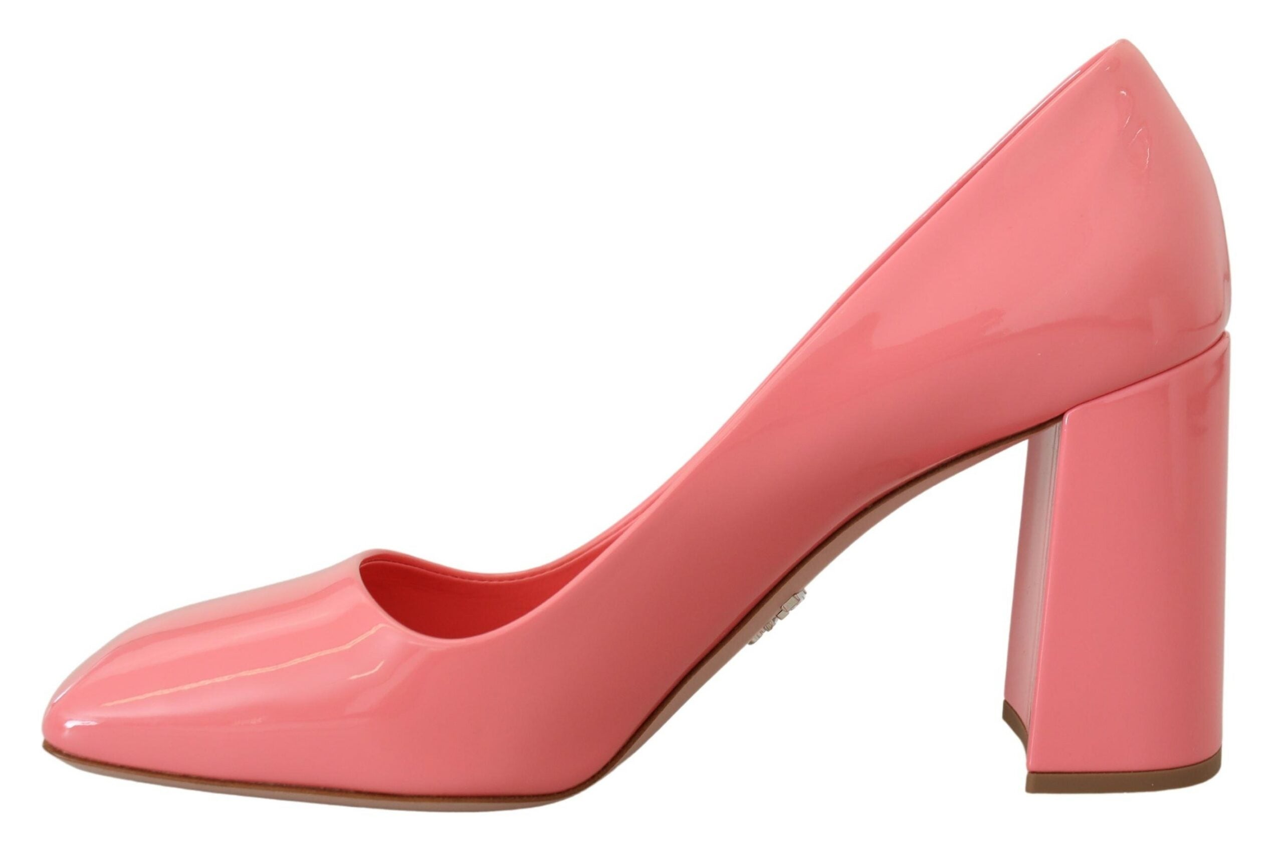 Prada Pink Patent Leather Block Heels Pumps Classic -   -  Prada.
