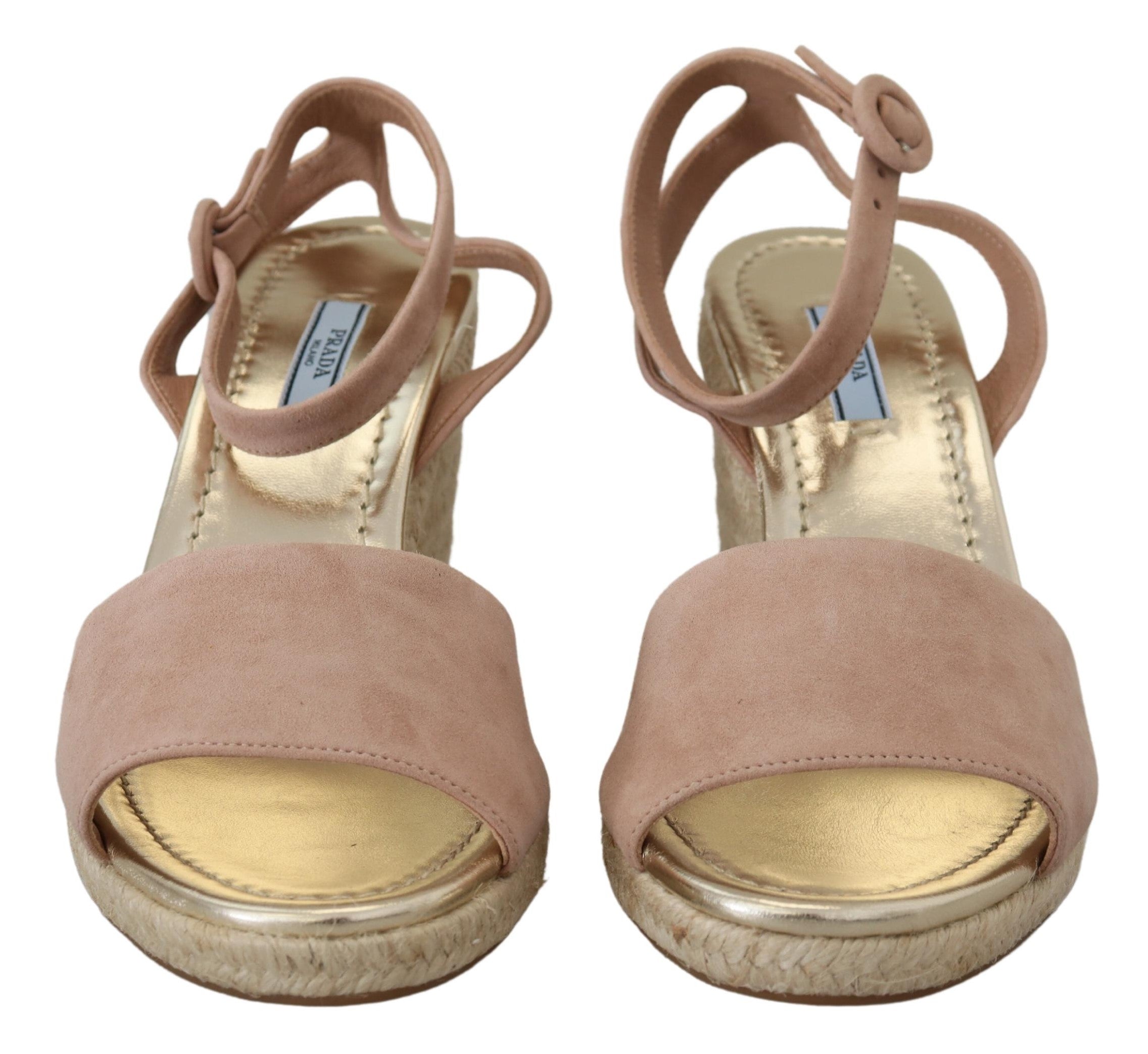 Prada Pink Suede Leather Ankle Strap Sandals -   -  Prada.