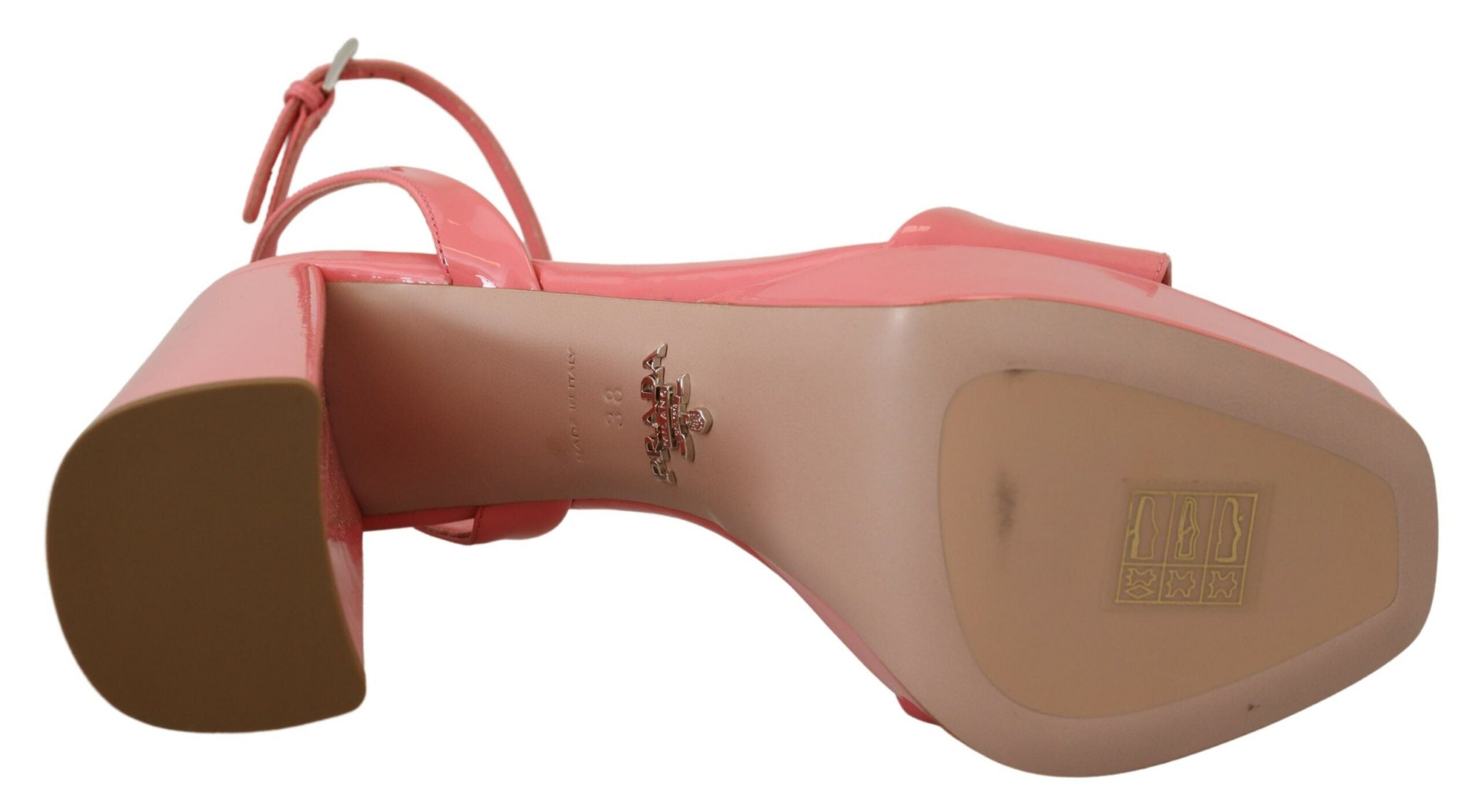 Prada Pink Patent Sandals Ankle Strap Heels Sandal -   -  Prada.