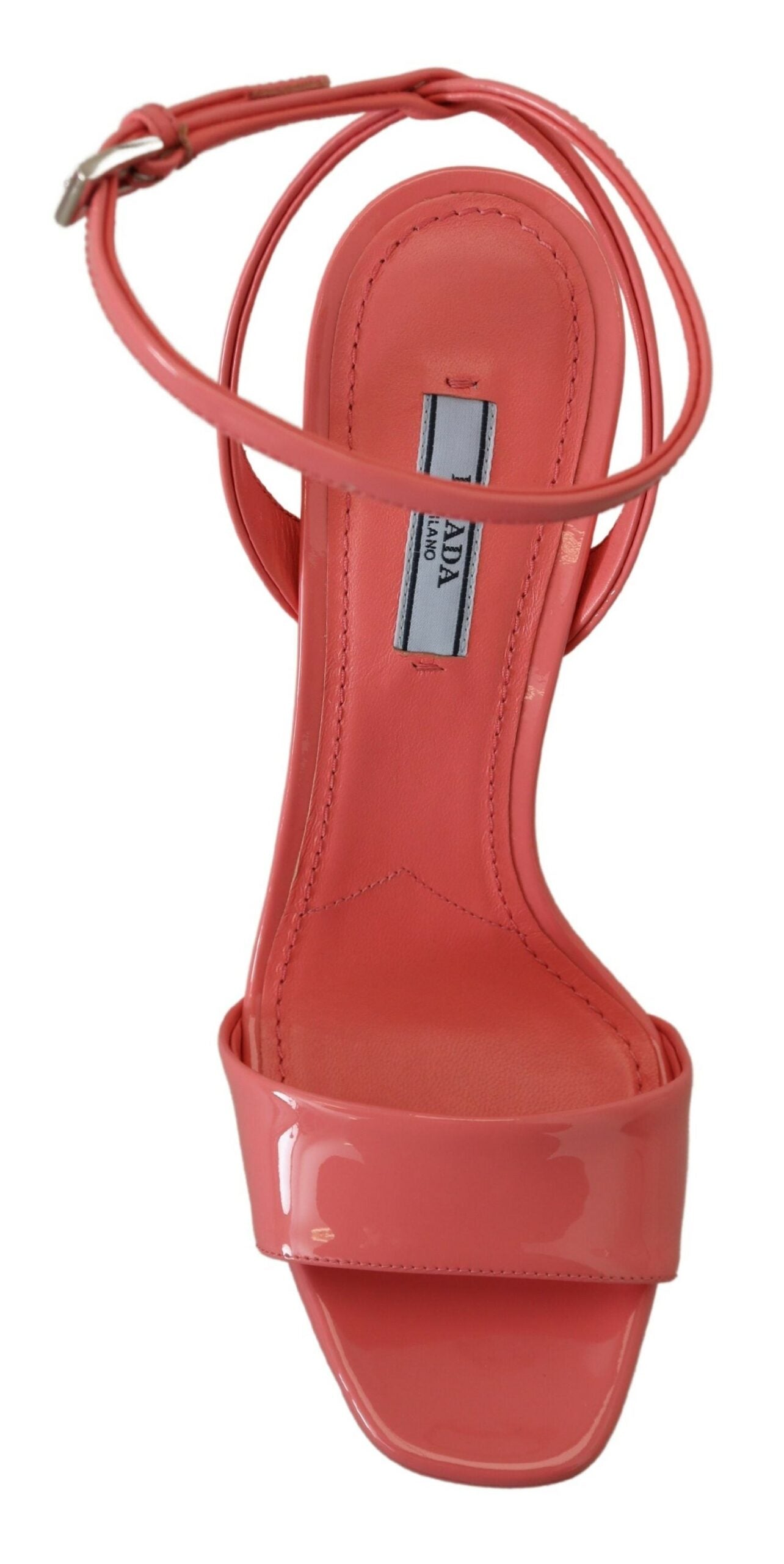 Prada Pink Patent Sandals Ankle Strap Heels Sandal -   -  Prada.