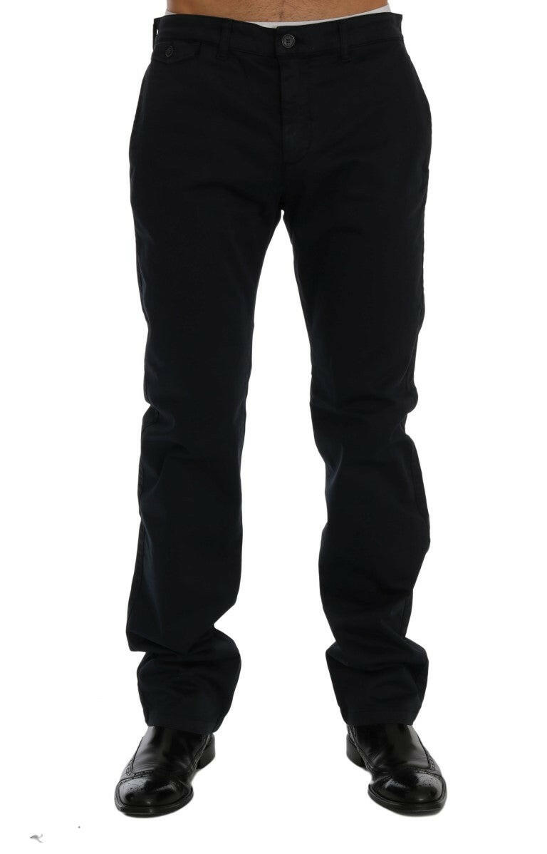 GF Ferre Blue Cotton Stretch Chinos Pants -   -  GF Ferre.