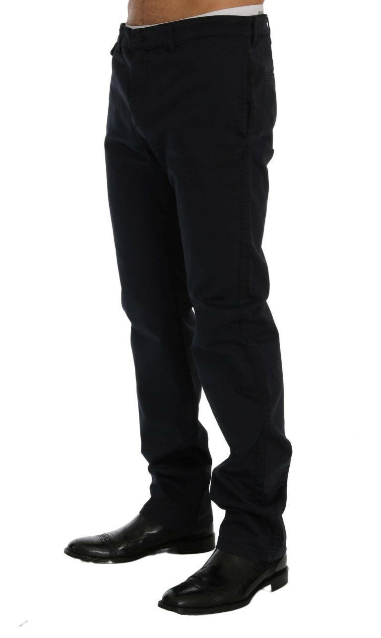 GF Ferre Blue Cotton Stretch Chinos Pants -   -  GF Ferre.