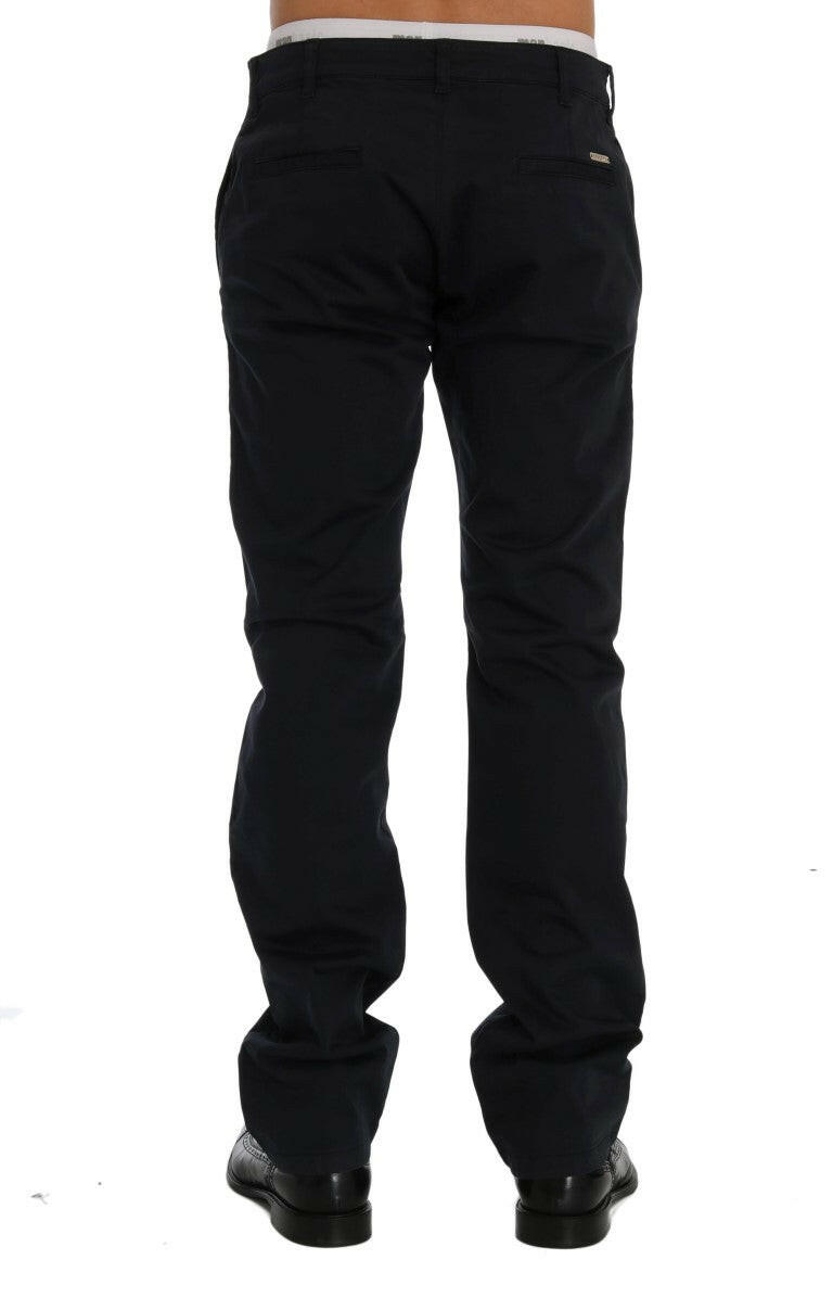 GF Ferre Blue Cotton Stretch Chinos Pants -   -  GF Ferre.