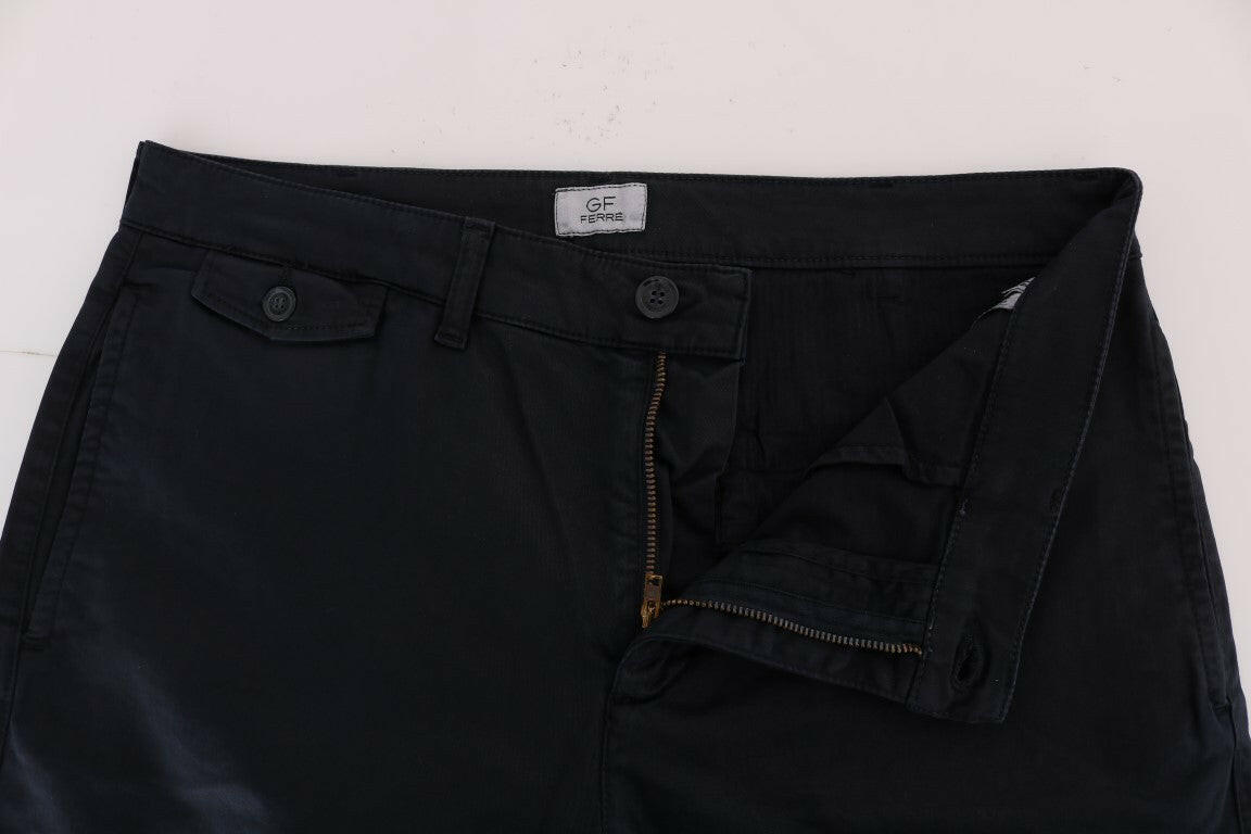 GF Ferre Blue Cotton Stretch Chinos Pants -   -  GF Ferre.