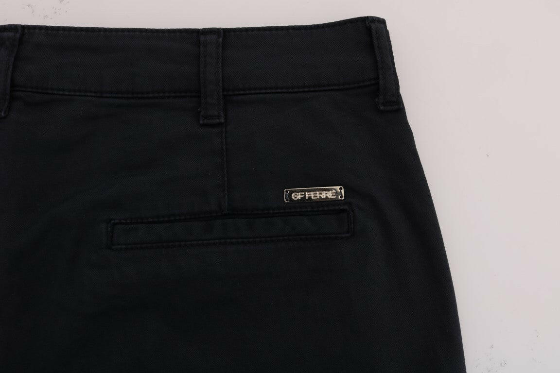 GF Ferre Blue Cotton Stretch Chinos Pants -   -  GF Ferre.