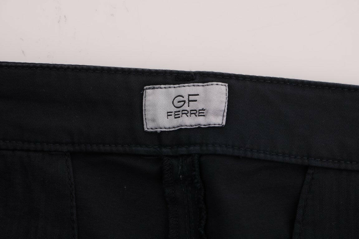 GF Ferre Blue Cotton Stretch Chinos Pants -   -  GF Ferre.