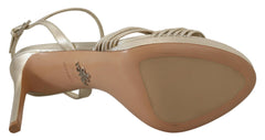 Prada Gold Leather Sandals Ankle Strap Heels Stiletto Sandal -   -  Prada.