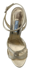 Prada Gold Leather Sandals Ankle Strap Heels Stiletto Sandal -   -  Prada.