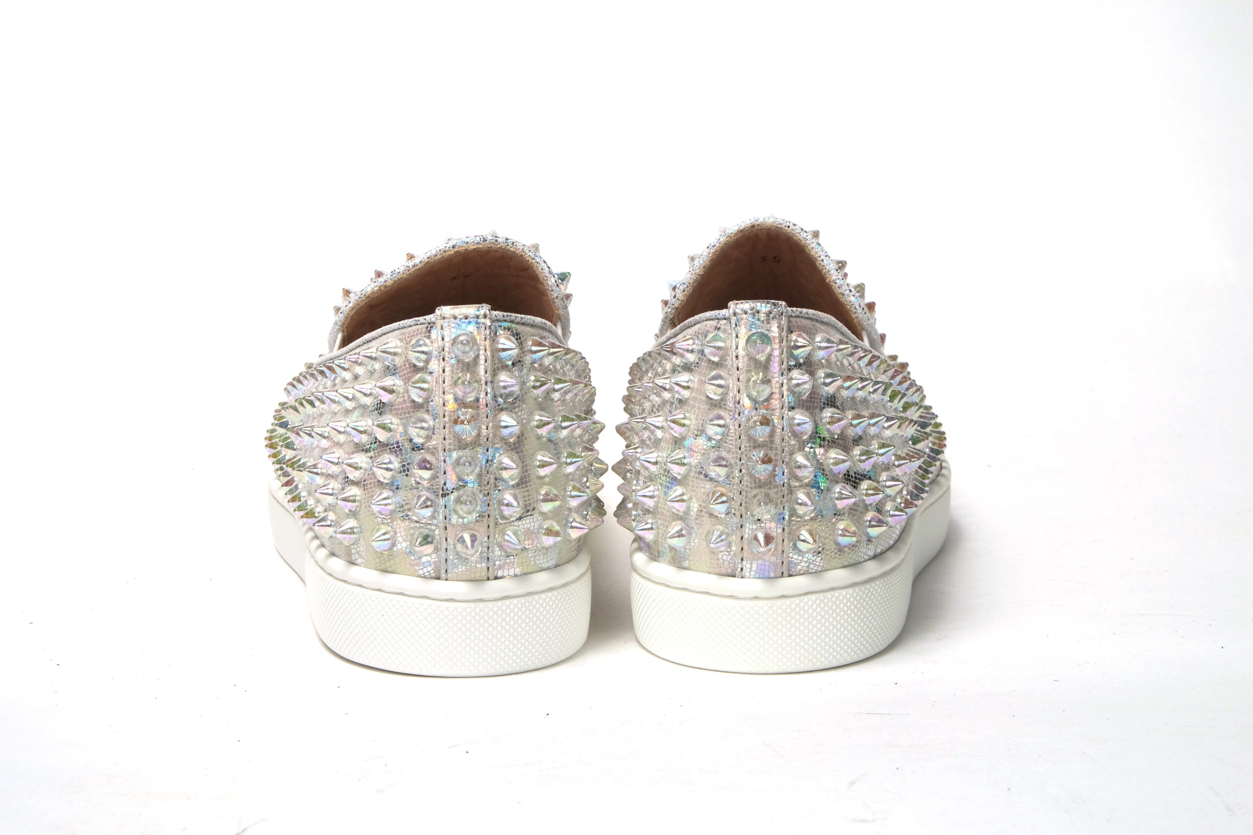 Christian Louboutin White Ab/Clear Ab Roller Boat Woman Flat Sneaker -   -  Christian Louboutin.