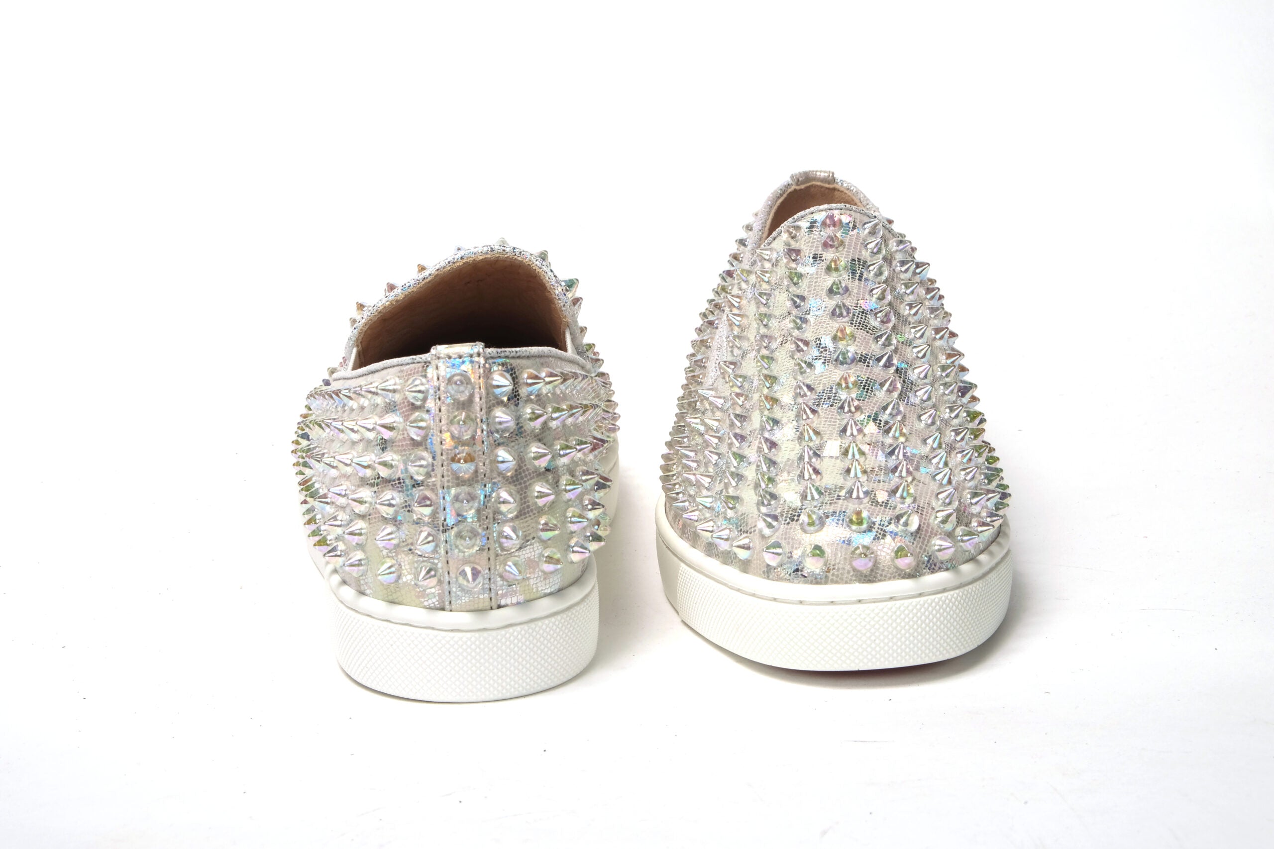 Christian Louboutin White Ab/Clear Ab Roller Boat Woman Flat Sneaker -   -  Christian Louboutin.
