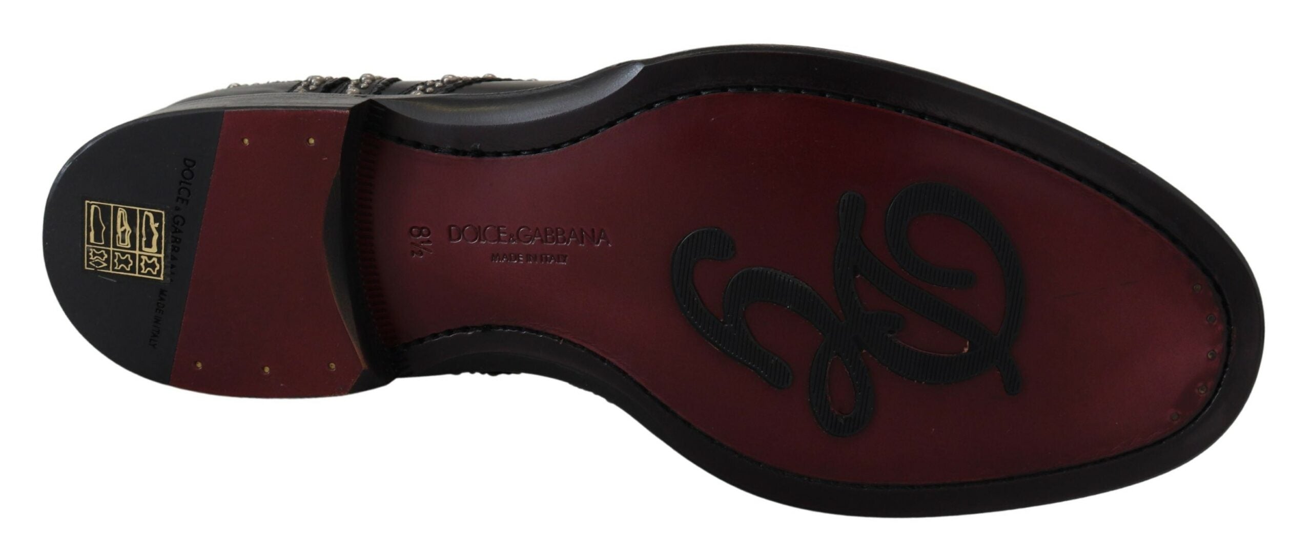 Dolce & Gabbana Black Leather Derby Dress Studded Shoes -   -  Dolce & Gabbana.