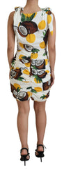 Dolce & Gabbana White Coconut Print Sheath Mini Silk Dress -   -  Dolce & Gabbana.
