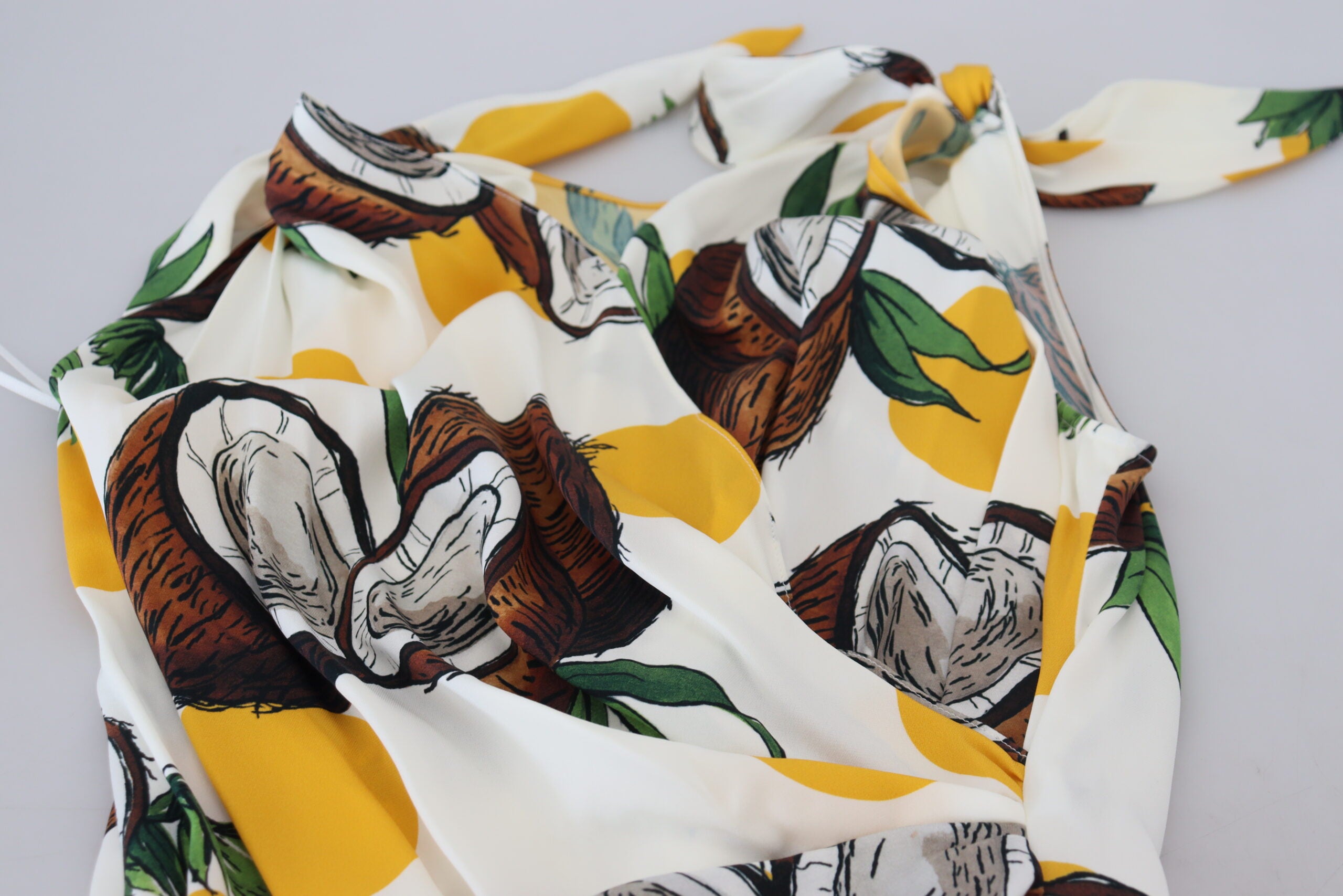 Dolce & Gabbana White Coconut Print Sheath Mini Silk Dress -   -  Dolce & Gabbana.