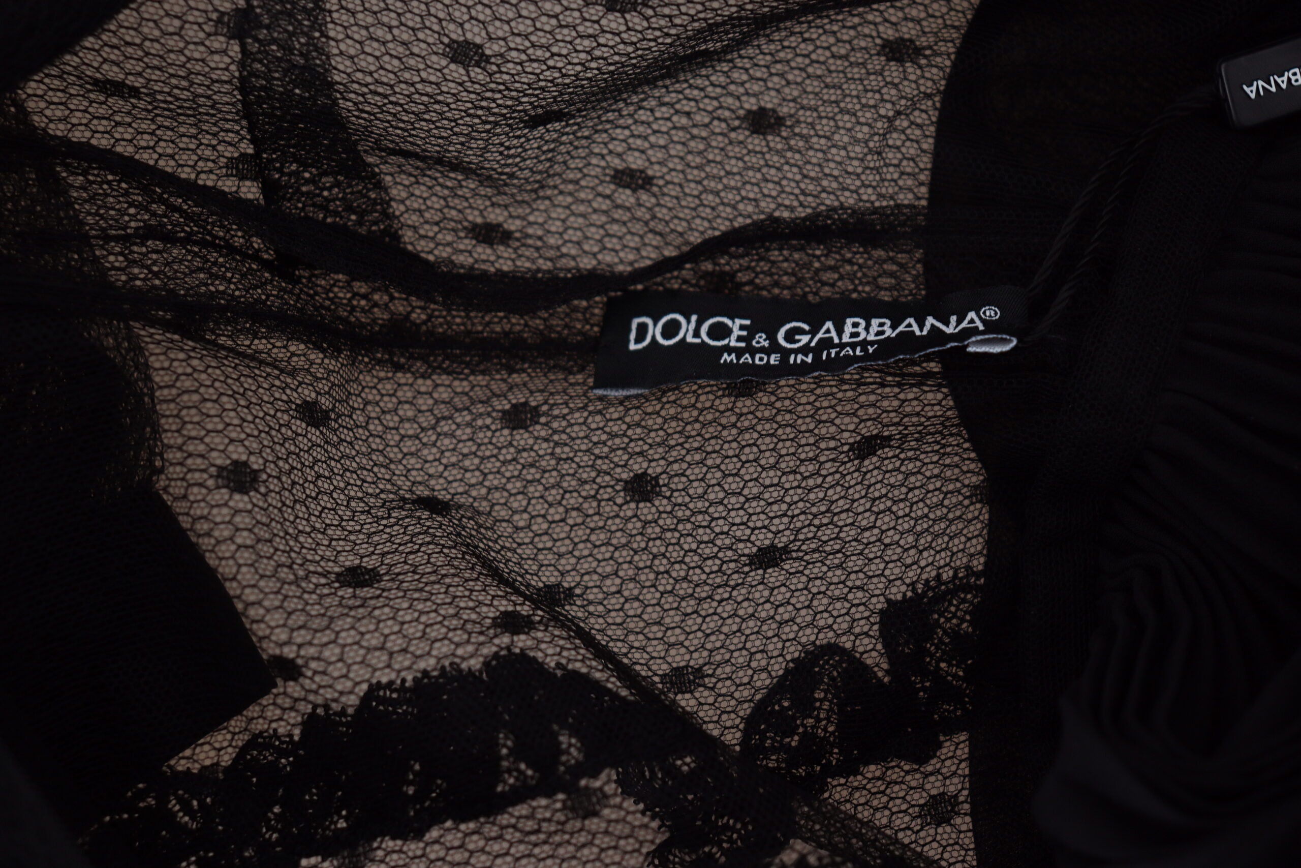 Dolce & Gabbana Black Lace Trim A-line Mini Nylon Dress -   -  Dolce & Gabbana.