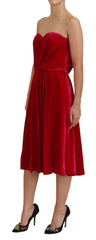 Dolce & Gabbana Pink Viscose Stretch Strapless A-line Dress -   -  Dolce & Gabbana.