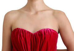 Dolce & Gabbana Pink Viscose Stretch Strapless A-line Dress -   -  Dolce & Gabbana.