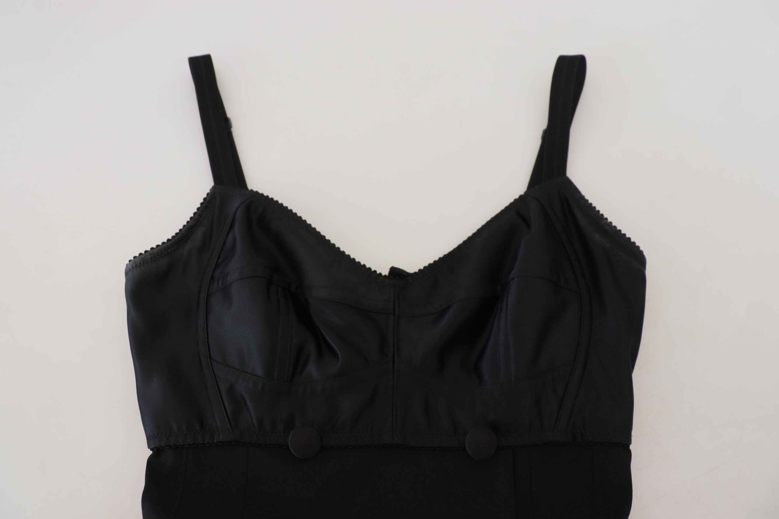 Dolce & Gabbana Black Fit Wool Stretch Sheath Mini Dress -   -  Dolce & Gabbana.