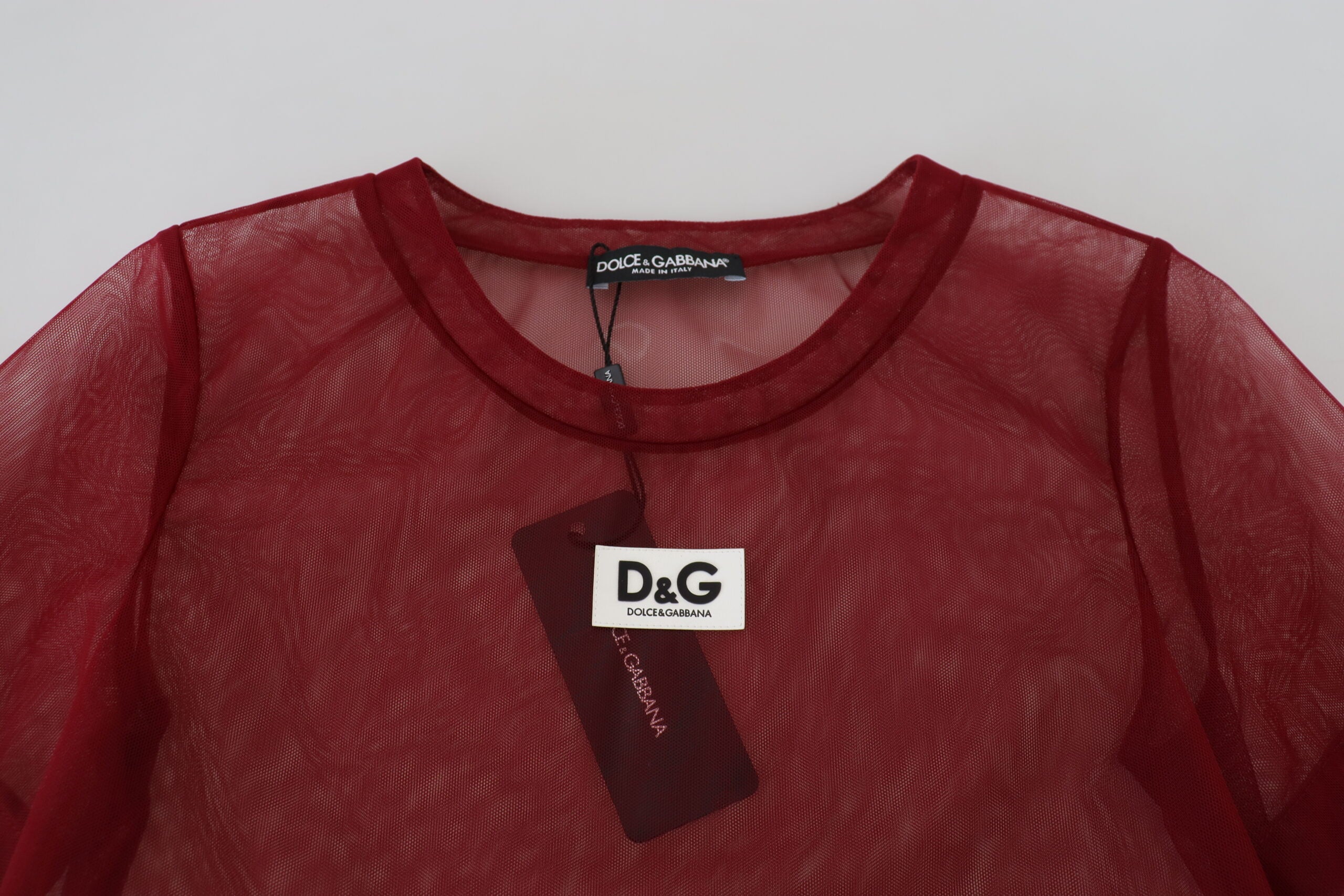 Dolce & Gabbana Maroon Nylon Two Layer Shift Mini Dress -   -  Dolce & Gabbana.