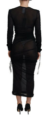 Dolce & Gabbana Black Viscose Bodycon Sheath Midi Dress -   -  Dolce & Gabbana.