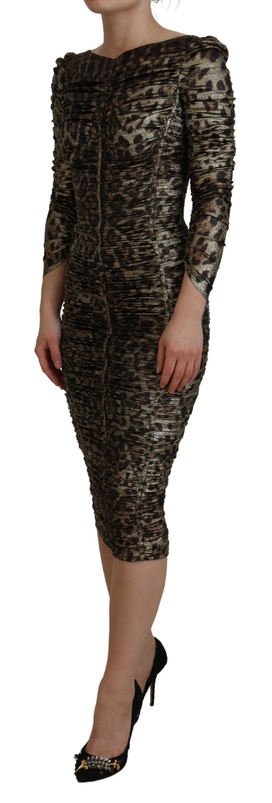 Dolce & Gabbana Multicolor Leopard Bodycon Sheath Midi Dress -   -  Dolce & Gabbana.
