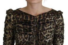 Dolce & Gabbana Multicolor Leopard Bodycon Sheath Midi Dress -   -  Dolce & Gabbana.