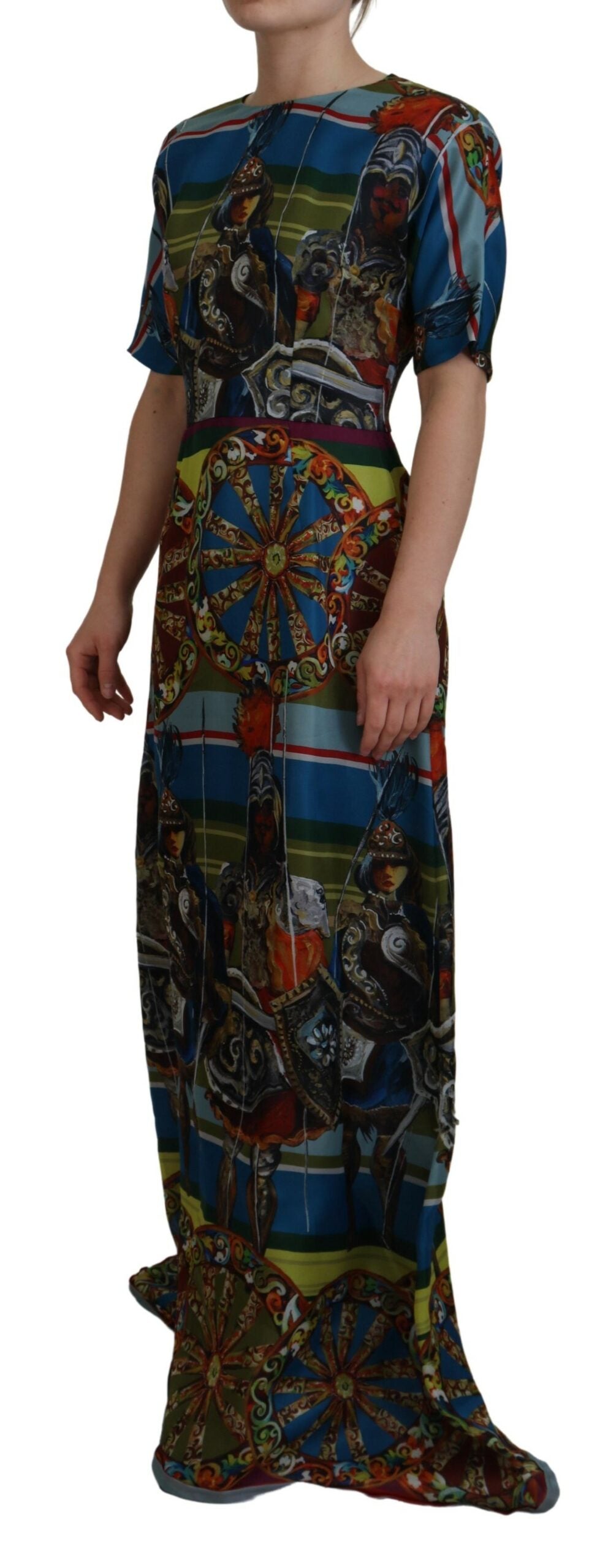 Dolce & Gabbana Multicolor Sicily Silk A-line Long Gown Dress -   -  Dolce & Gabbana.