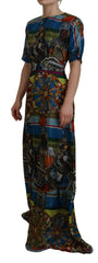 Dolce & Gabbana Multicolor Sicily Silk A-line Long Gown Dress -   -  Dolce & Gabbana.
