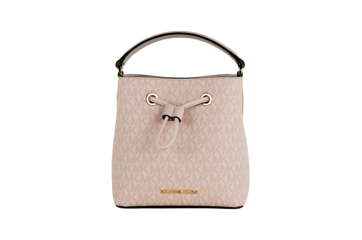 Michael Kors Suri Small Dark Powder Blush Signature PVC Bucket Crossbody Handbag -  Luxury Cross Body Bag for Women -  Michael Kors.